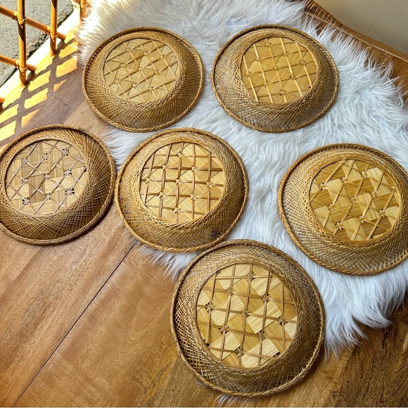 Vintage Boho Home Decor Set of 6 Plates Wall Art - Picture 6 of 9